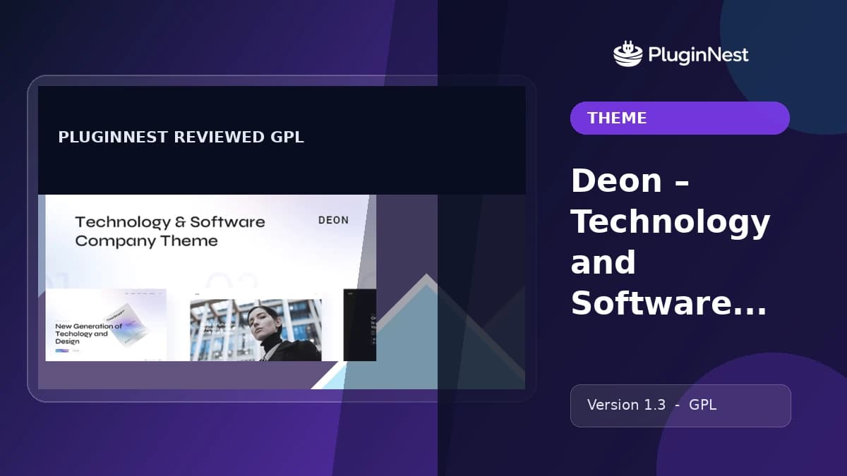 Deon – Technology and Software Company Theme product cover