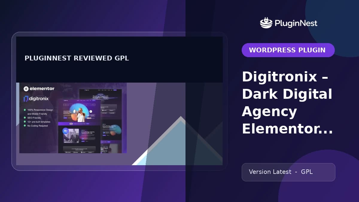Digitronix – Dark Digital Agency Elementor Pro Template Kit product cover
