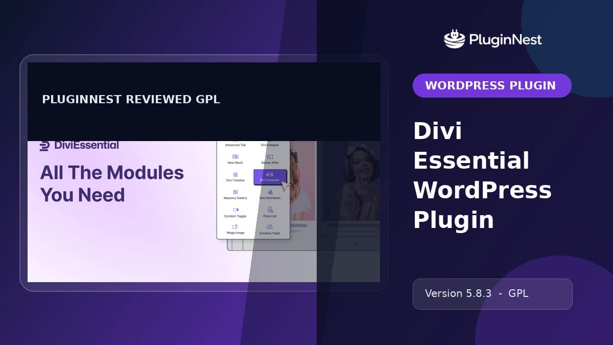 Divi Essential WordPress Plugin product cover