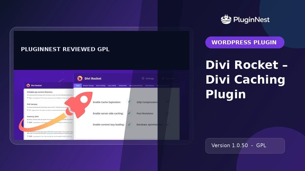 Divi Rocket – Divi Caching Plugin product cover