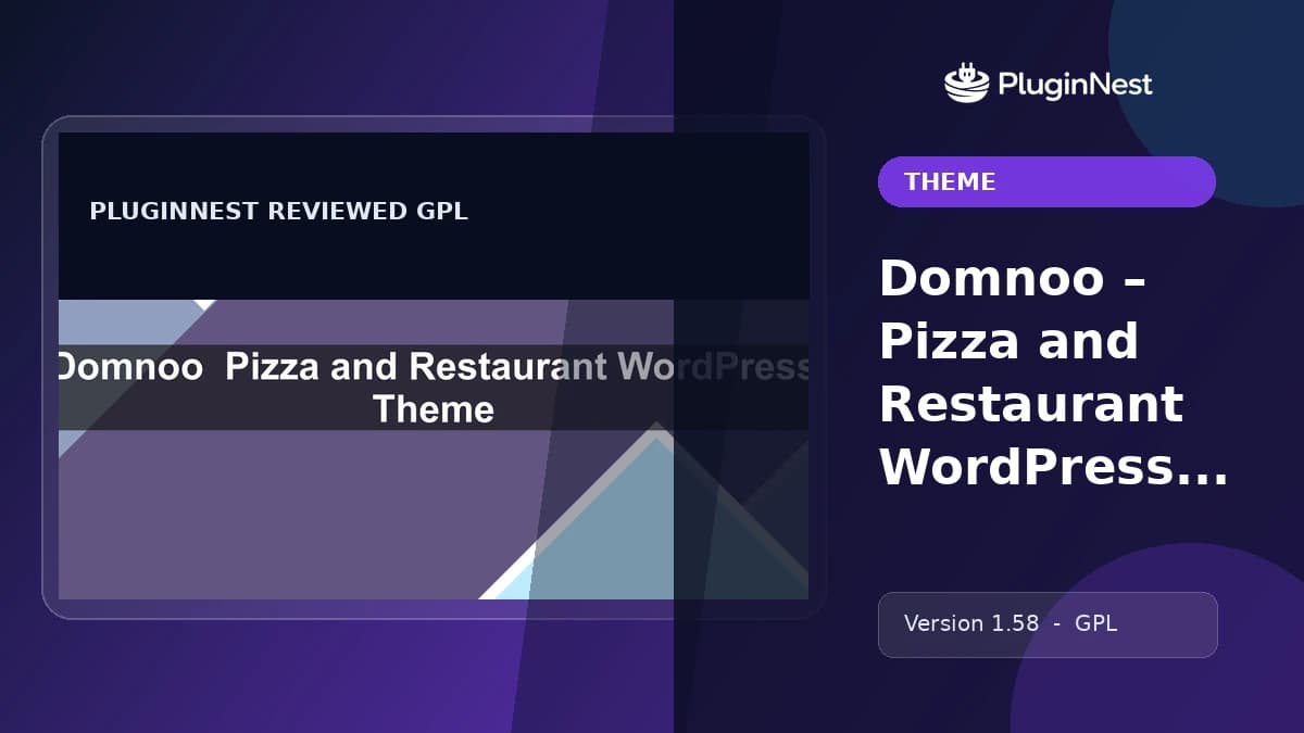 Domnoo – Pizza and Restaurant WordPress Theme product cover