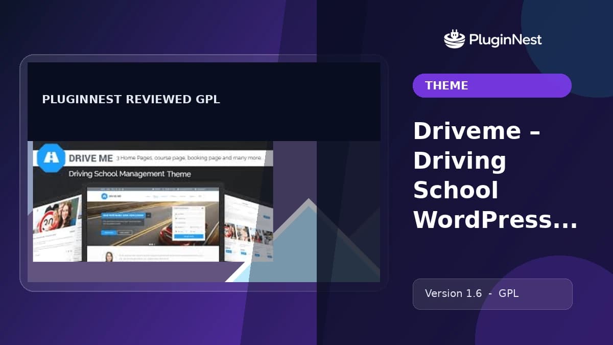 Driveme – Driving School WordPress Theme product cover
