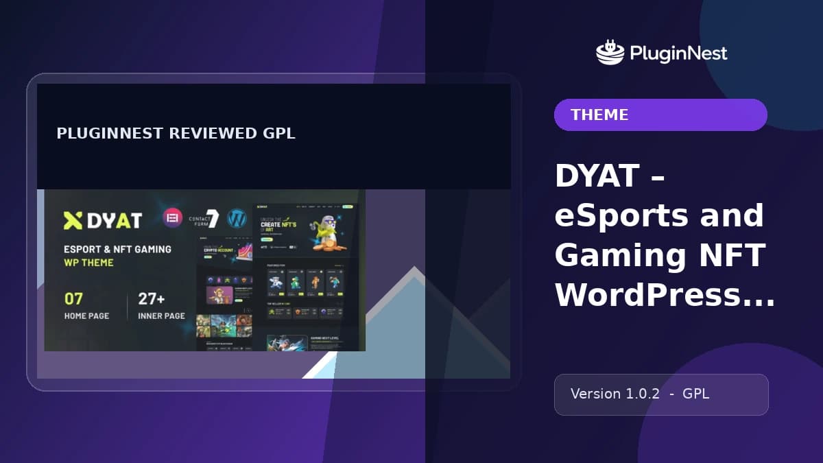 DYAT – eSports and Gaming NFT WordPress Theme product cover