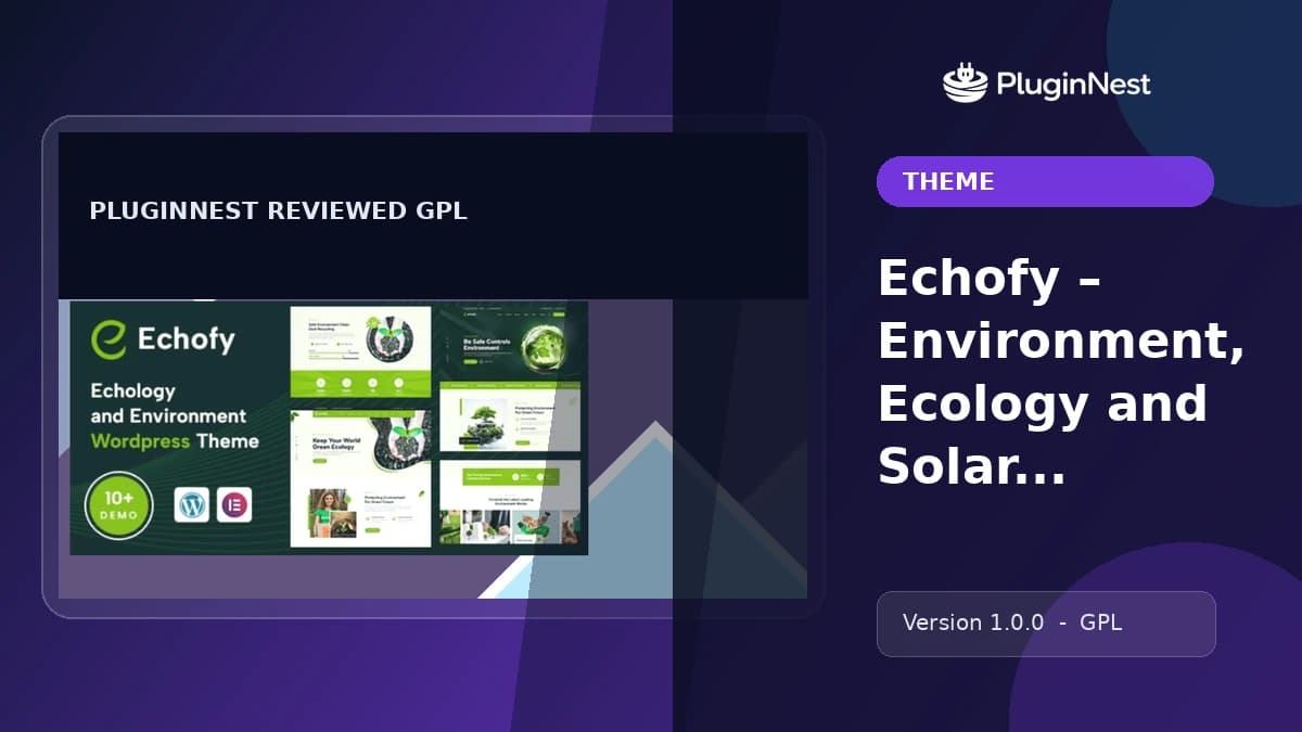 Echofy – Environment, Ecology and Solar Renewable Energy WordPress Theme product cover