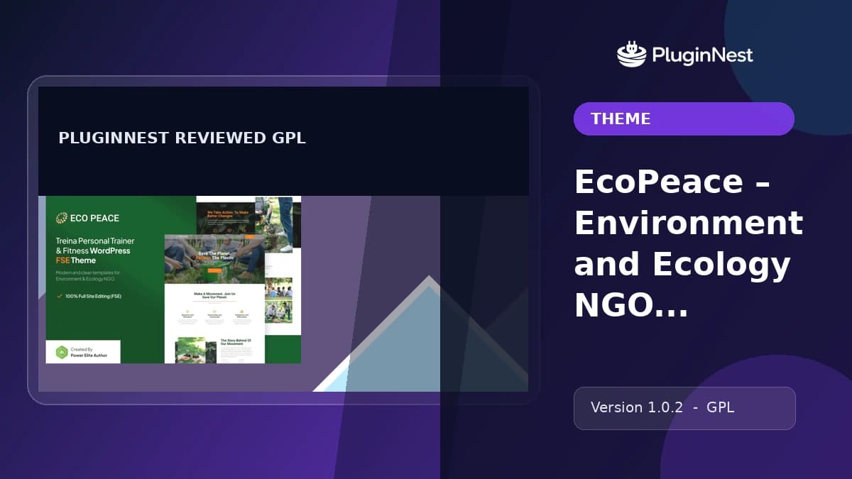 EcoPeace – Environment and Ecology NGO WP Theme product cover