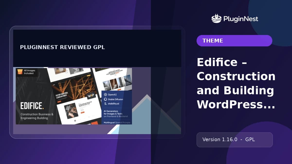 Edifice – Construction and Building WordPress Theme product cover