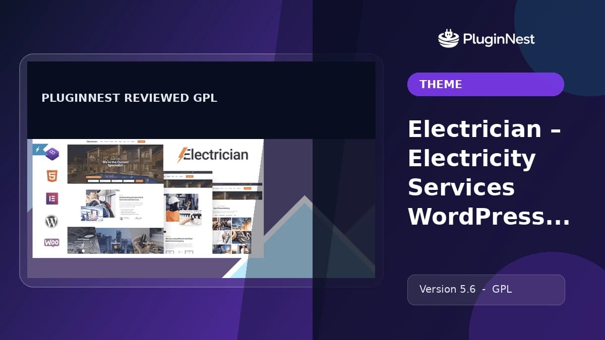 Electrician – Electricity Services WordPress Theme product cover