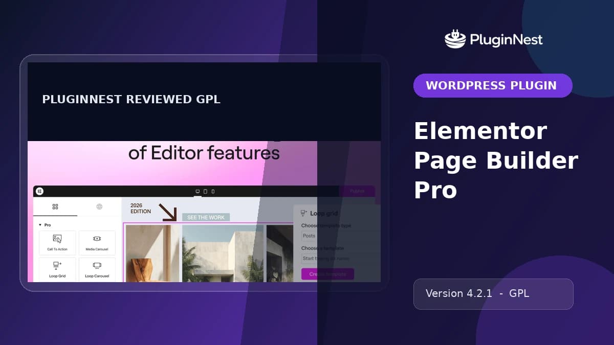 Elementor Page Builder Pro product cover