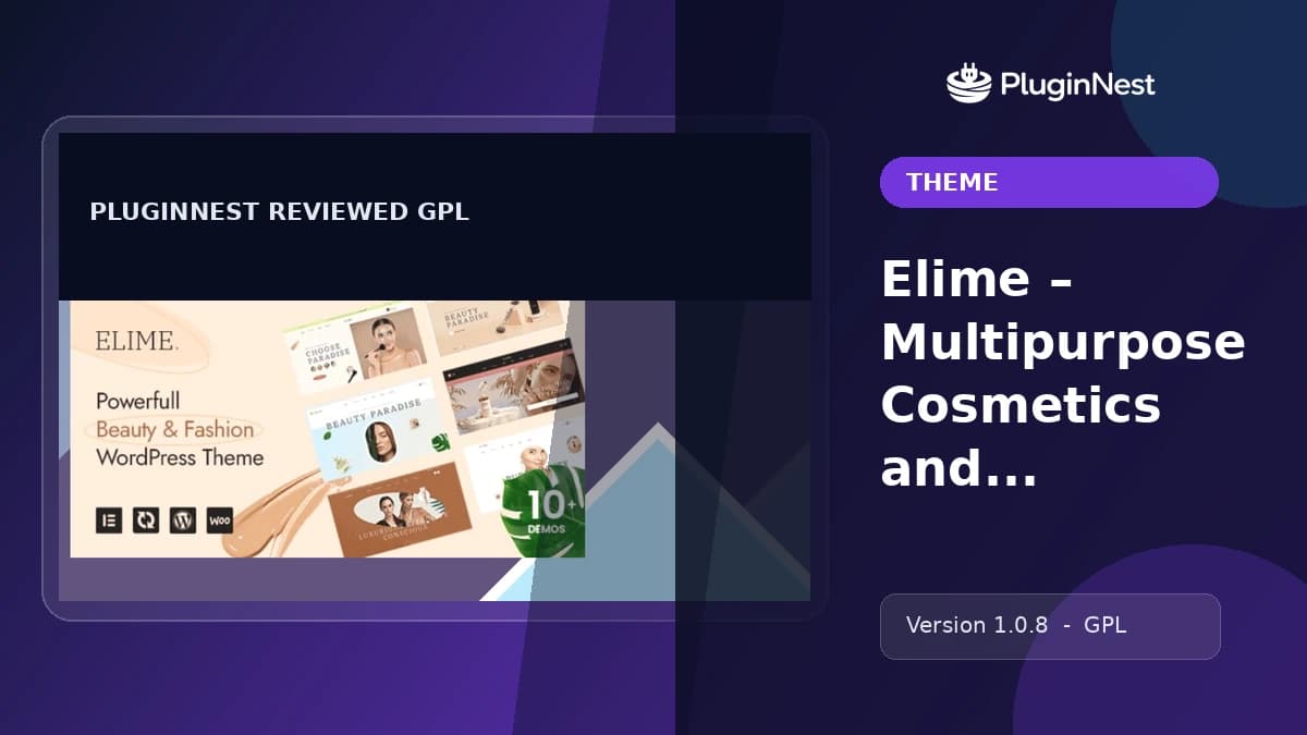 Elime – Multipurpose Cosmetics and Fashion WordPress Theme product cover
