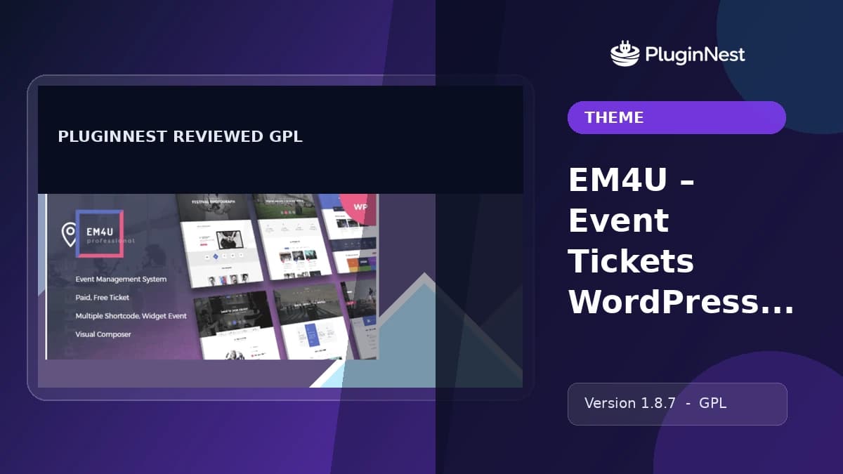 EM4U – Event Tickets WordPress Theme product cover