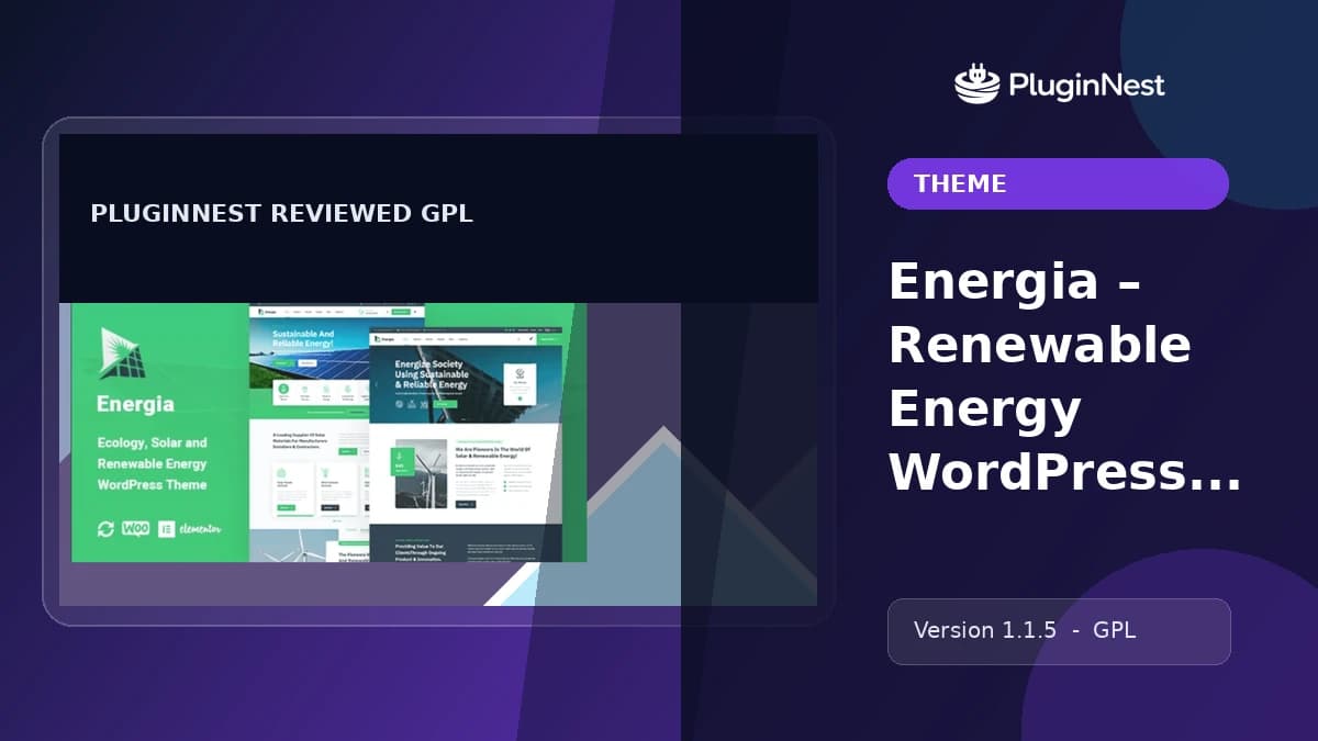 Energia – Renewable Energy WordPress Theme product cover