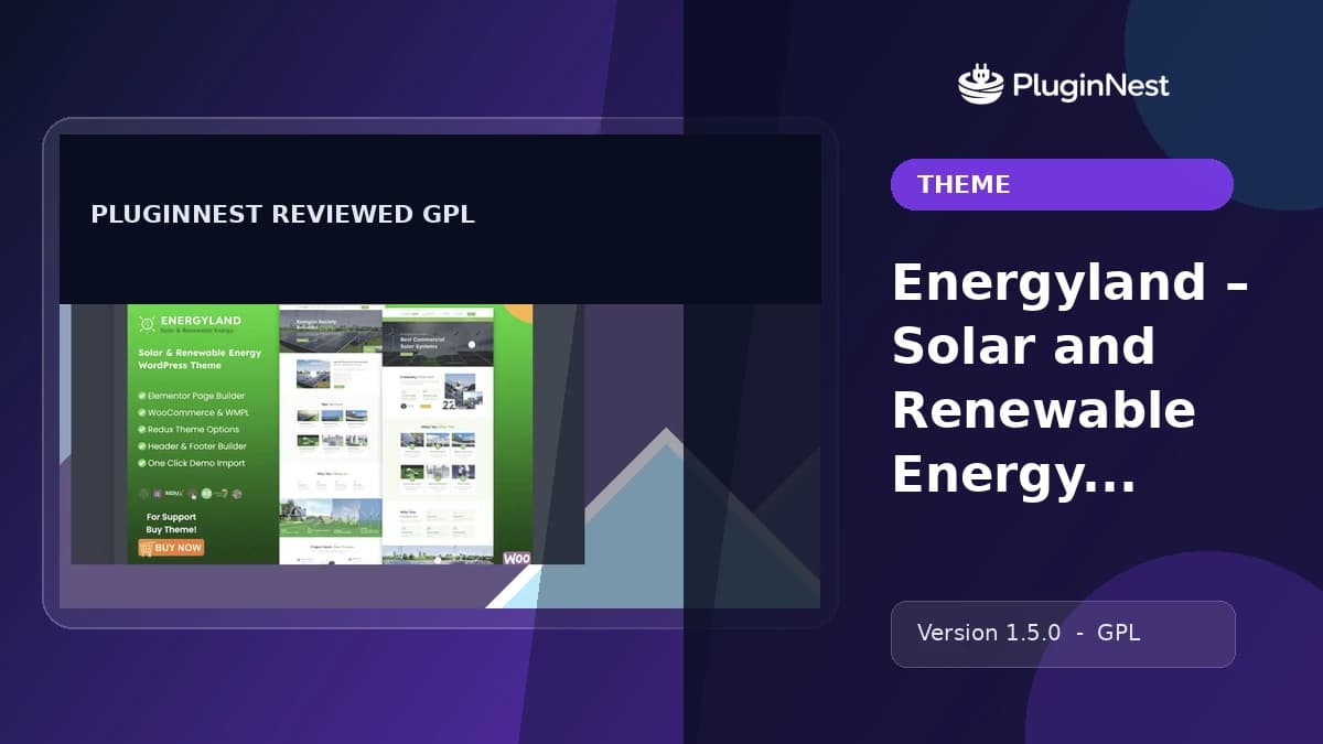 Energyland – Solar and Renewable Energy WordPress Theme product cover