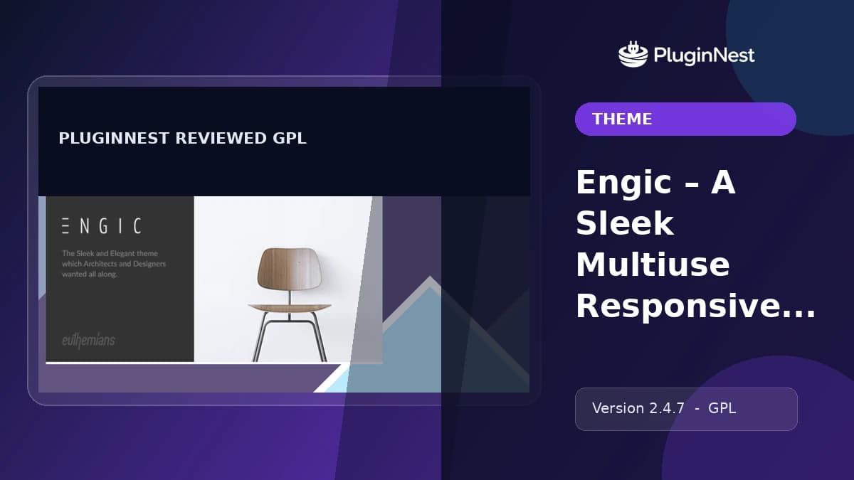 Engic – A Sleek Multiuse Responsive WordPress Theme product cover