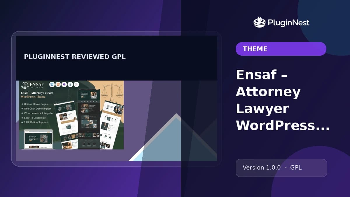 Ensaf – Attorney Lawyer WordPress Theme product cover