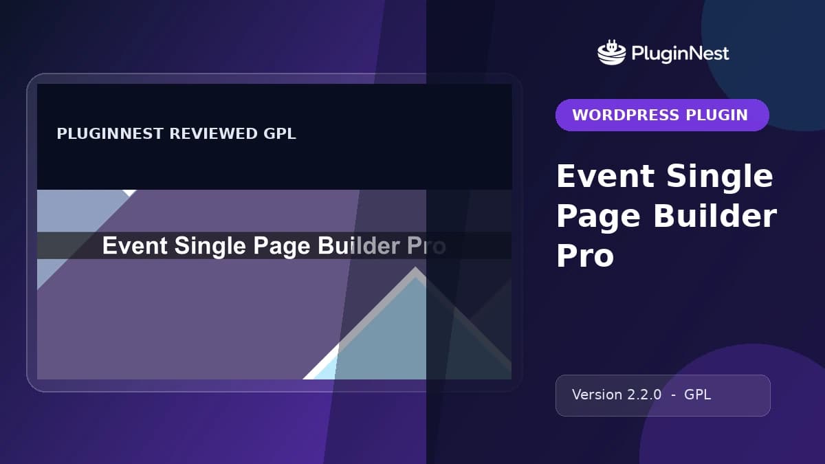 Event Single Page Builder Pro product cover