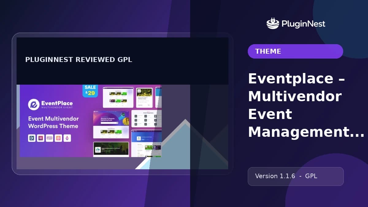 Eventplace – Multivendor Event Management WordPress Theme product cover