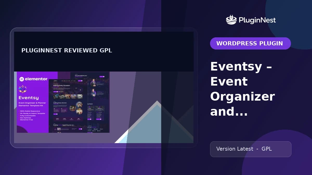 Eventsy – Event Organizer and Planner Elementor Template Kit product cover