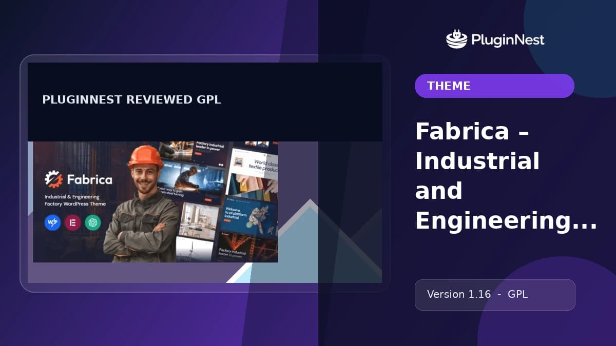 Fabrica – Industrial and Engineering Factory Theme product cover