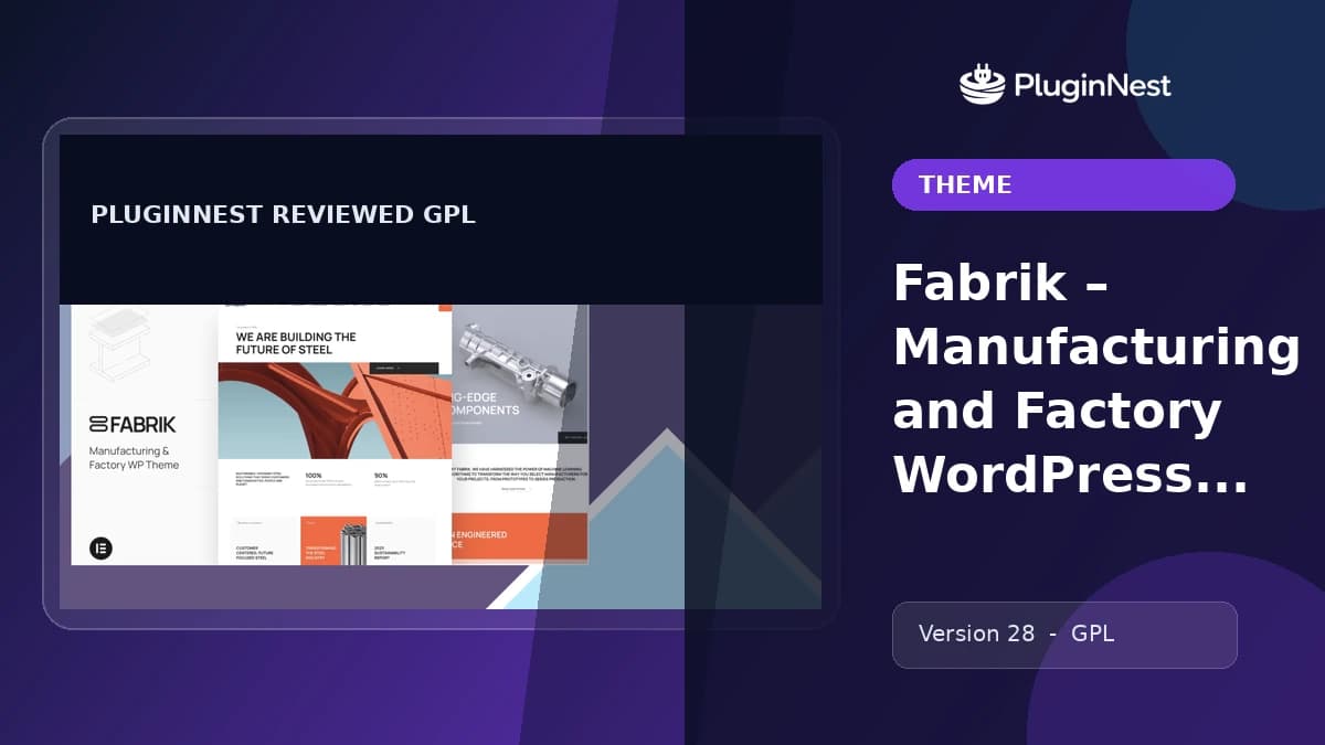 Fabrik – Manufacturing and Factory WordPress Theme product cover