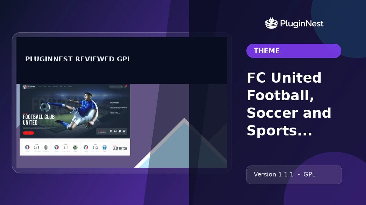 FC United Football, Soccer and Sports WordPress Theme (plus RTL) product cover