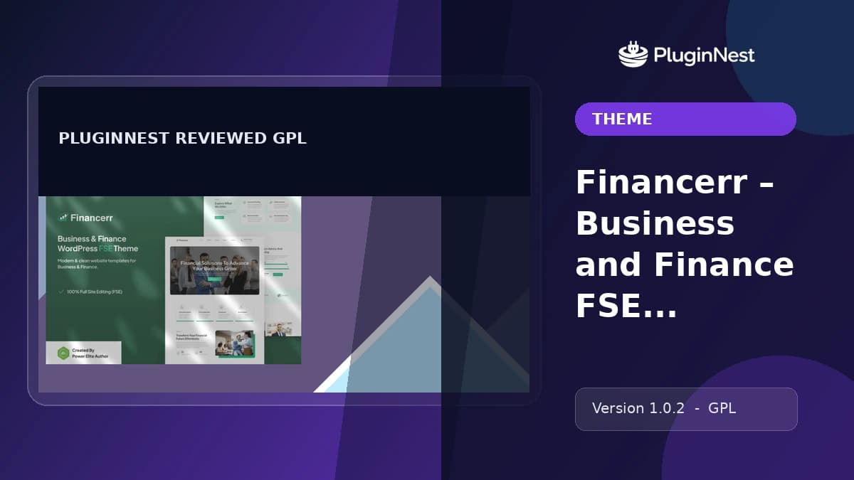 Financerr – Business and Finance FSE WordPress Theme product cover