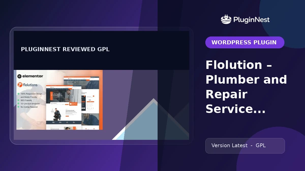 Flolution – Plumber and Repair Service Elementor Template Kit product cover