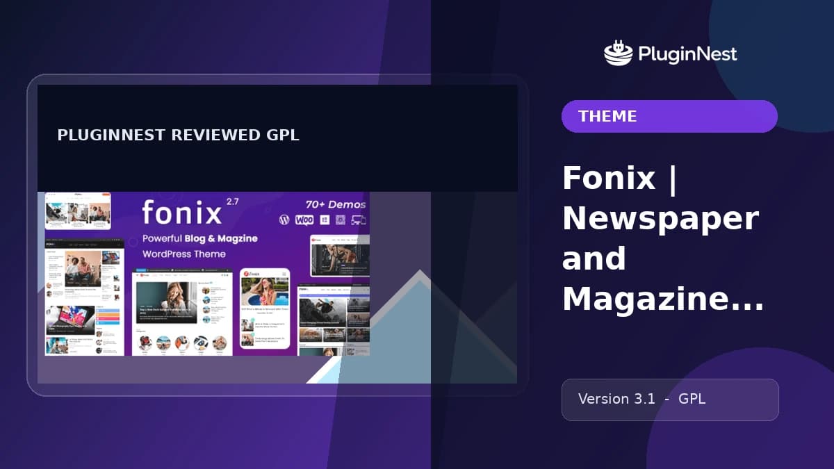 Fonix | Newspaper and Magazine WordPress Theme product cover