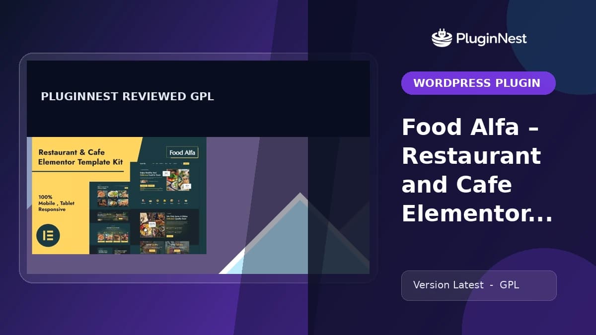 Food Alfa – Restaurant and Cafe Elementor Pro Template Kit product cover