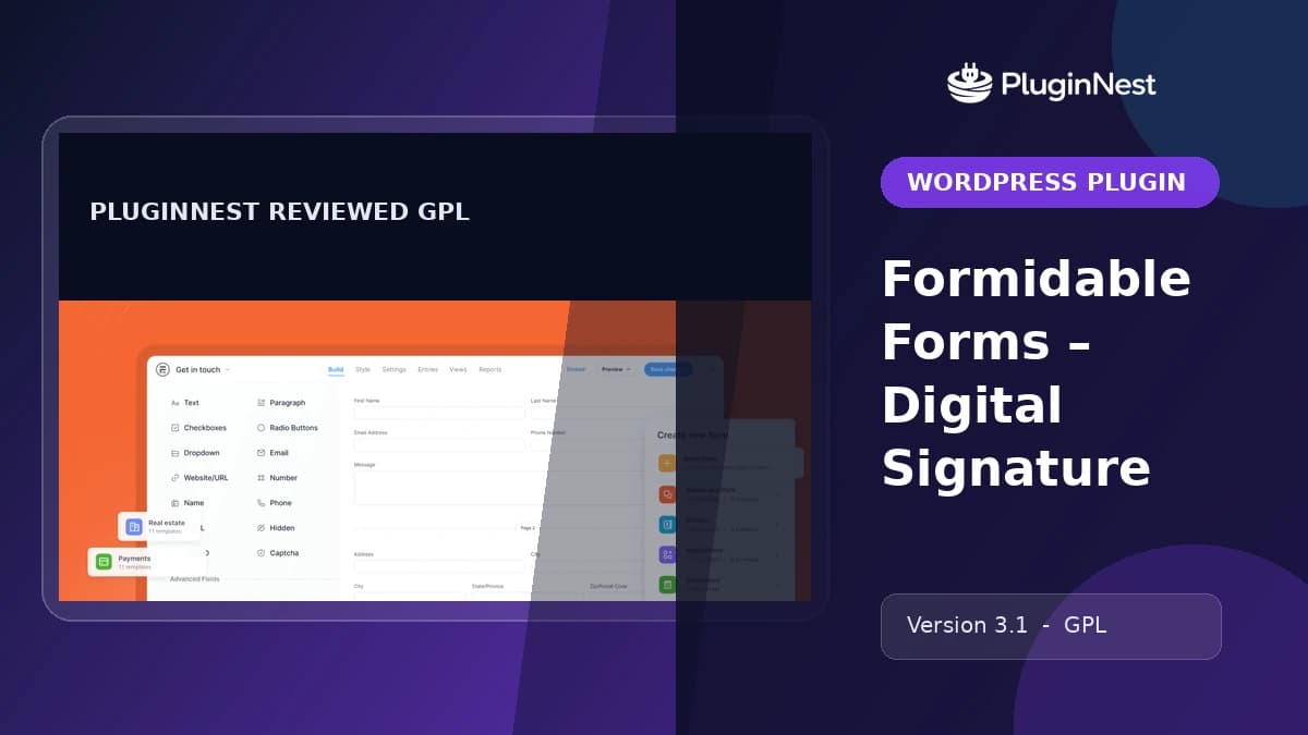 Formidable Forms – Digital Signature product cover