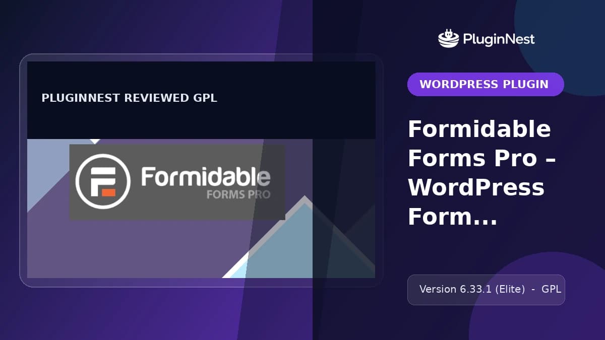 Formidable Forms Pro – WordPress Form Builder Plugin product cover