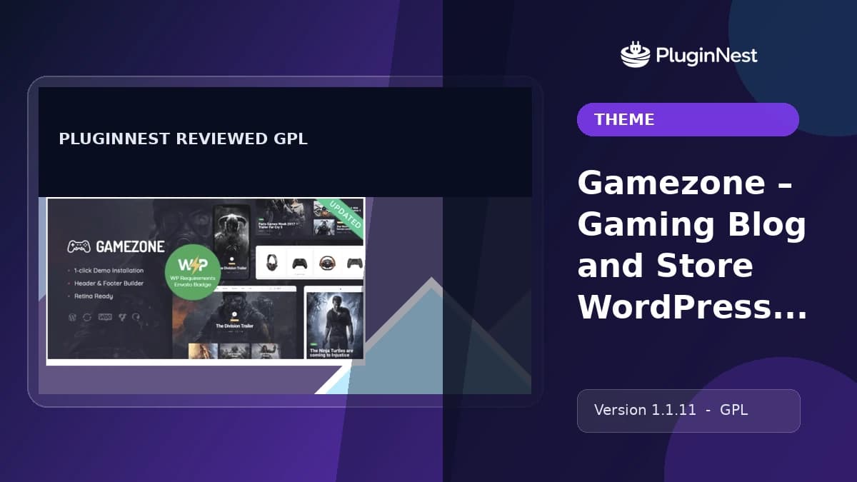 Gamezone – Gaming Blog and Store WordPress Theme product cover