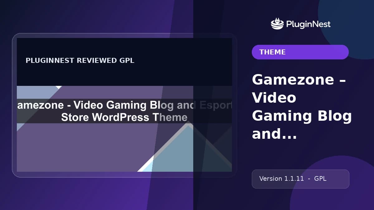 Gamezone – Video Gaming Blog and Esports Store WordPress Theme product cover