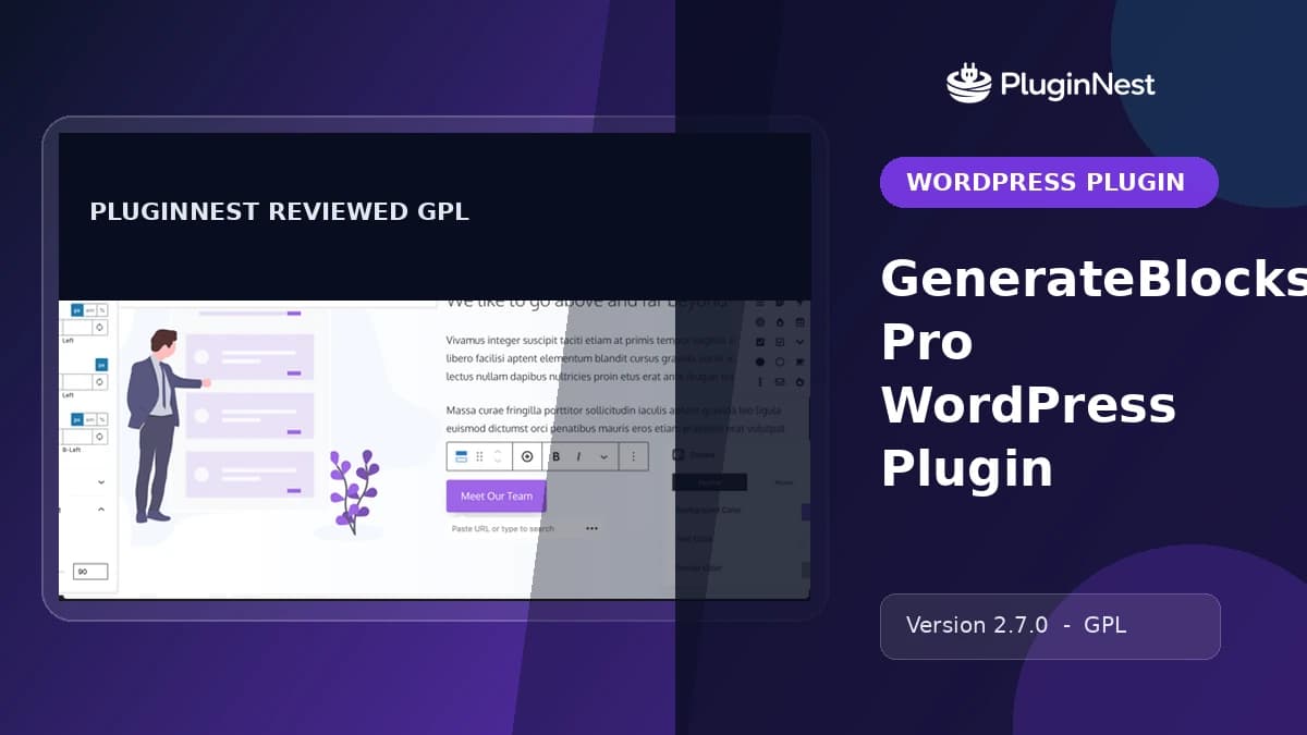 GenerateBlocks Pro WordPress Plugin product cover