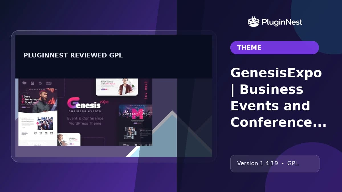 GenesisExpo | Business Events and Conference WordPress Theme product cover