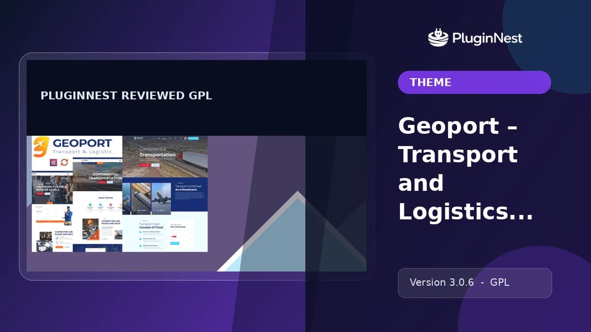 Geoport – Transport and Logistics WordPress Theme product cover