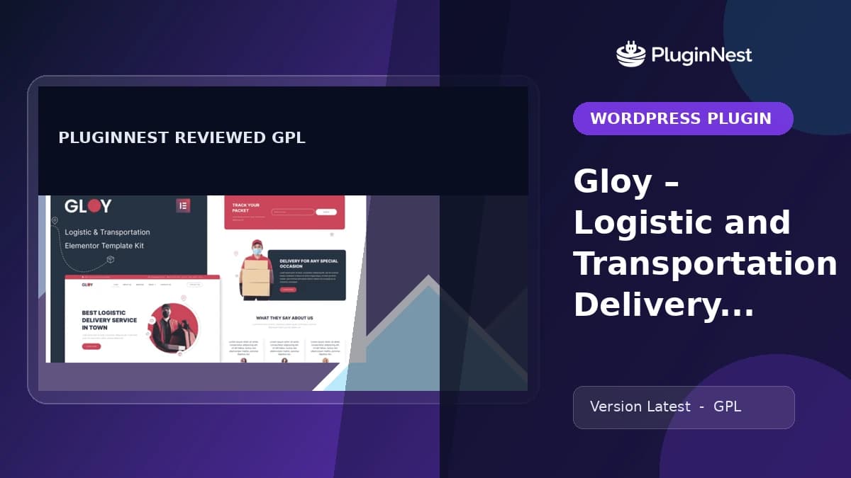 Gloy – Logistic and Transportation Delivery Elementor Template Kit product cover
