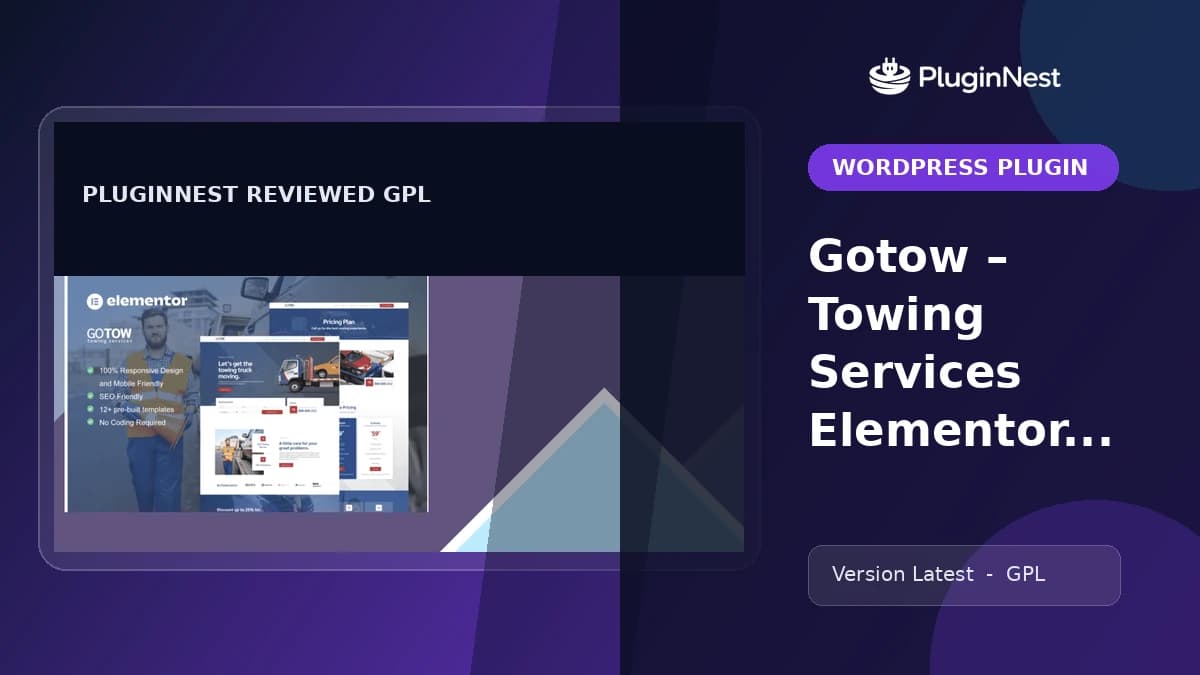Gotow – Towing Services Elementor Template Kit product cover