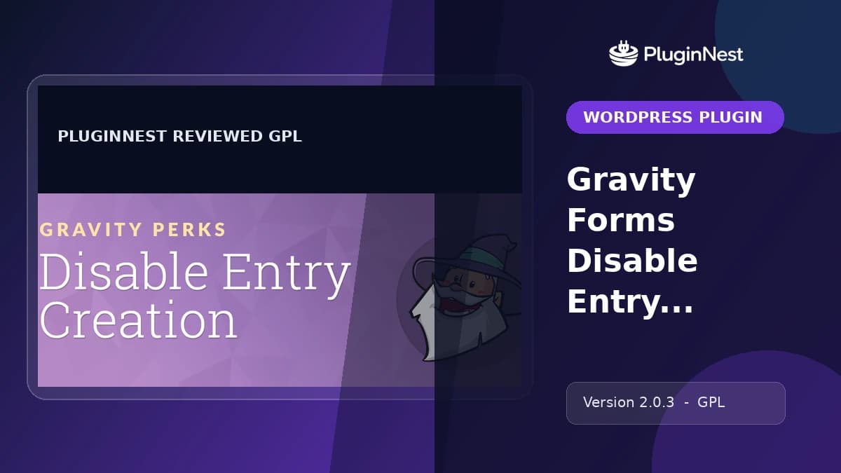 Gravity Forms Disable Entry Creation product cover