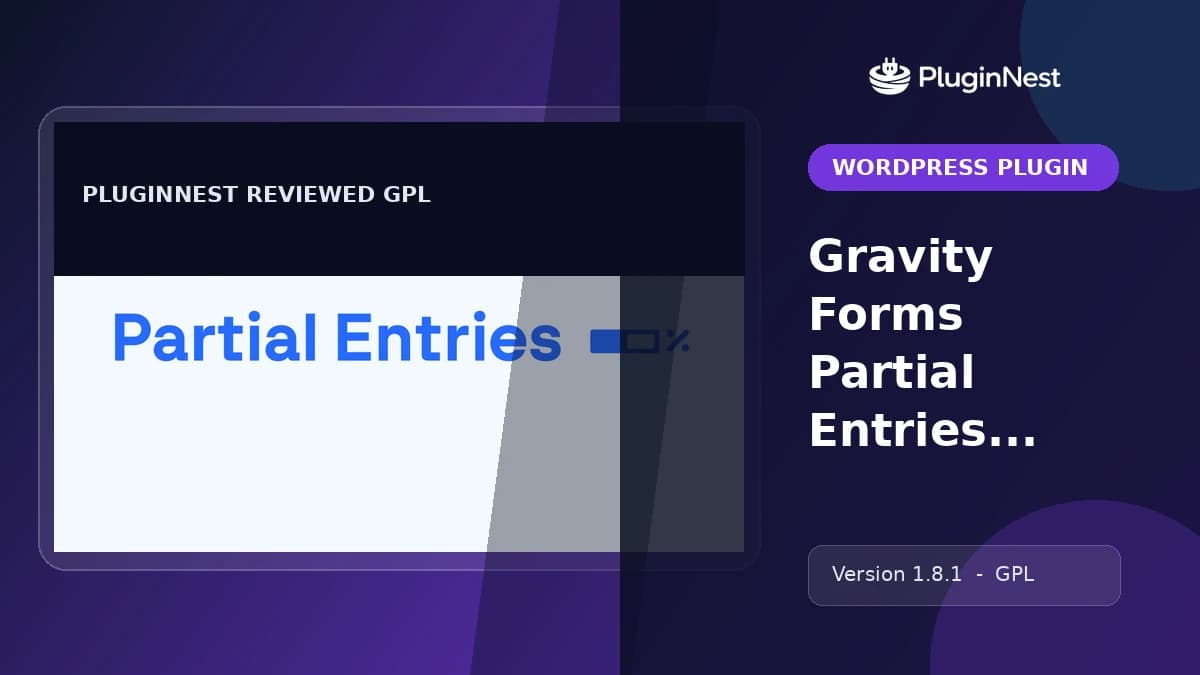 Gravity Forms Partial Entries Addon product cover