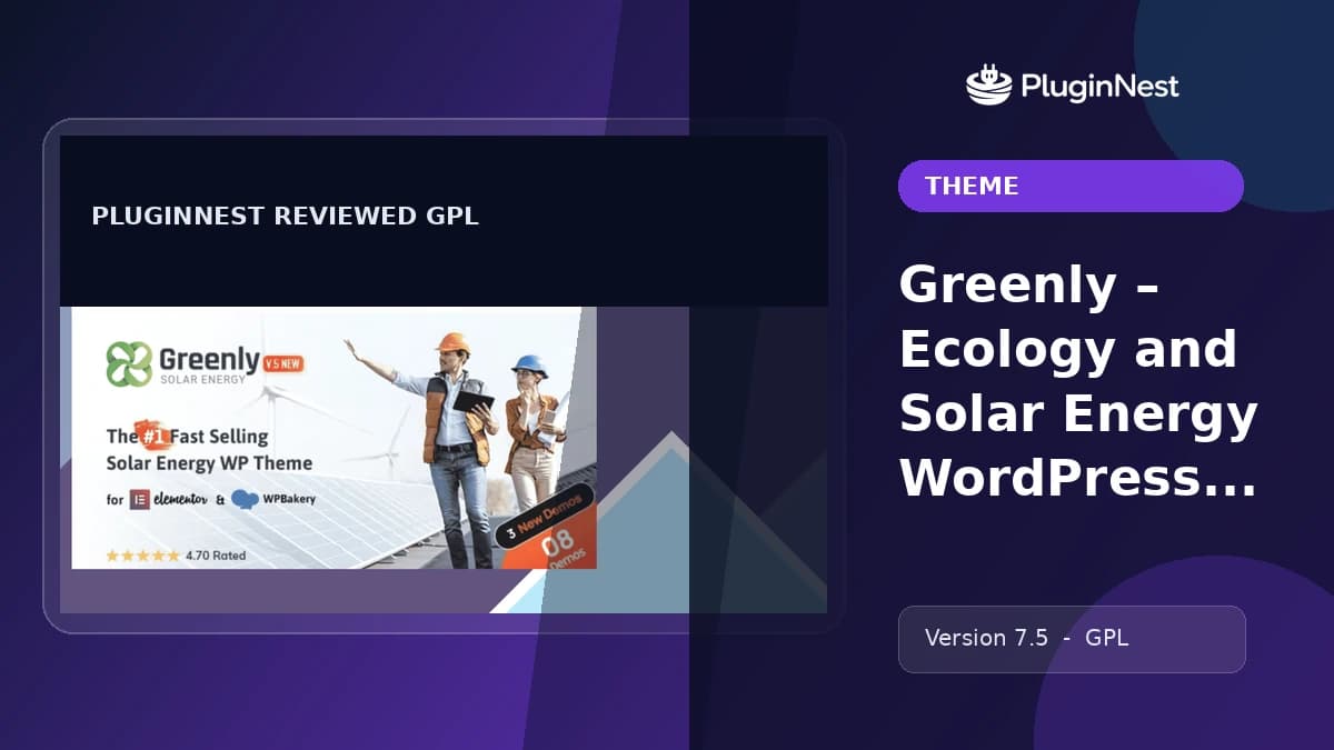Greenly – Ecology and Solar Energy WordPress Theme product cover