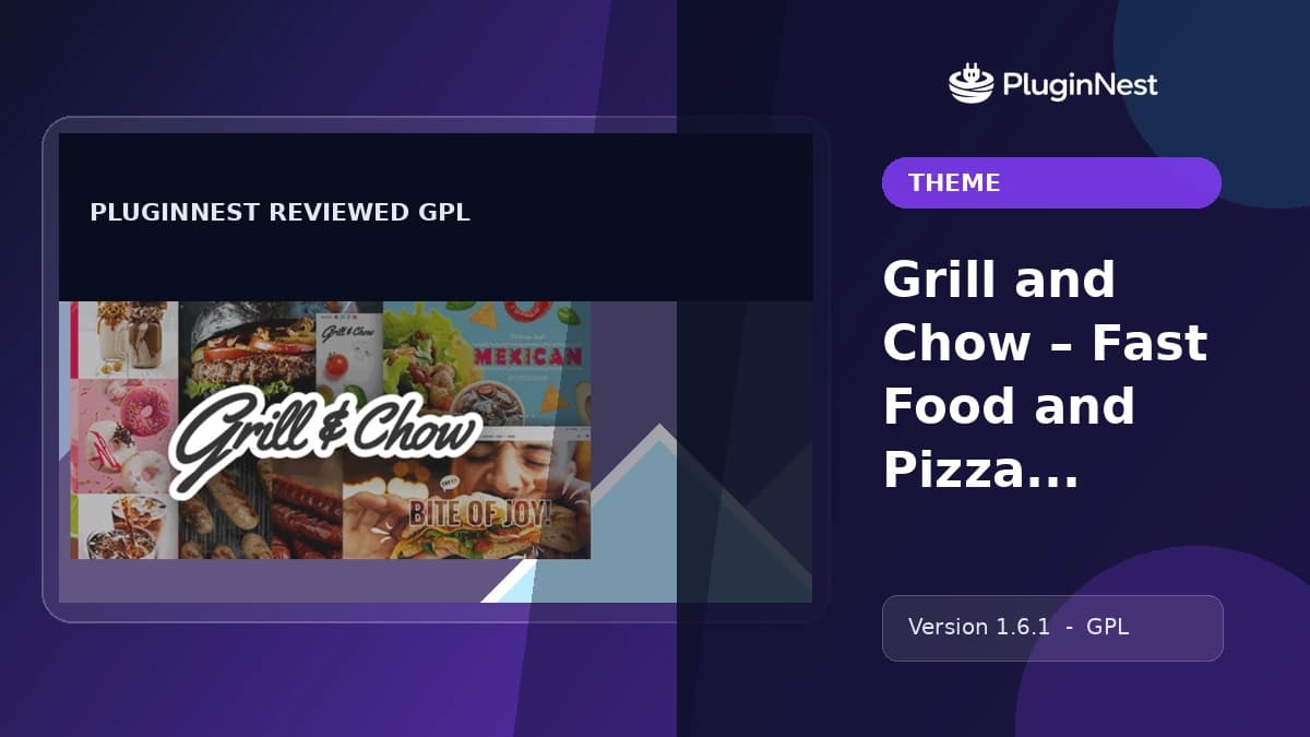 Grill and Chow – Fast Food and Pizza Theme product cover