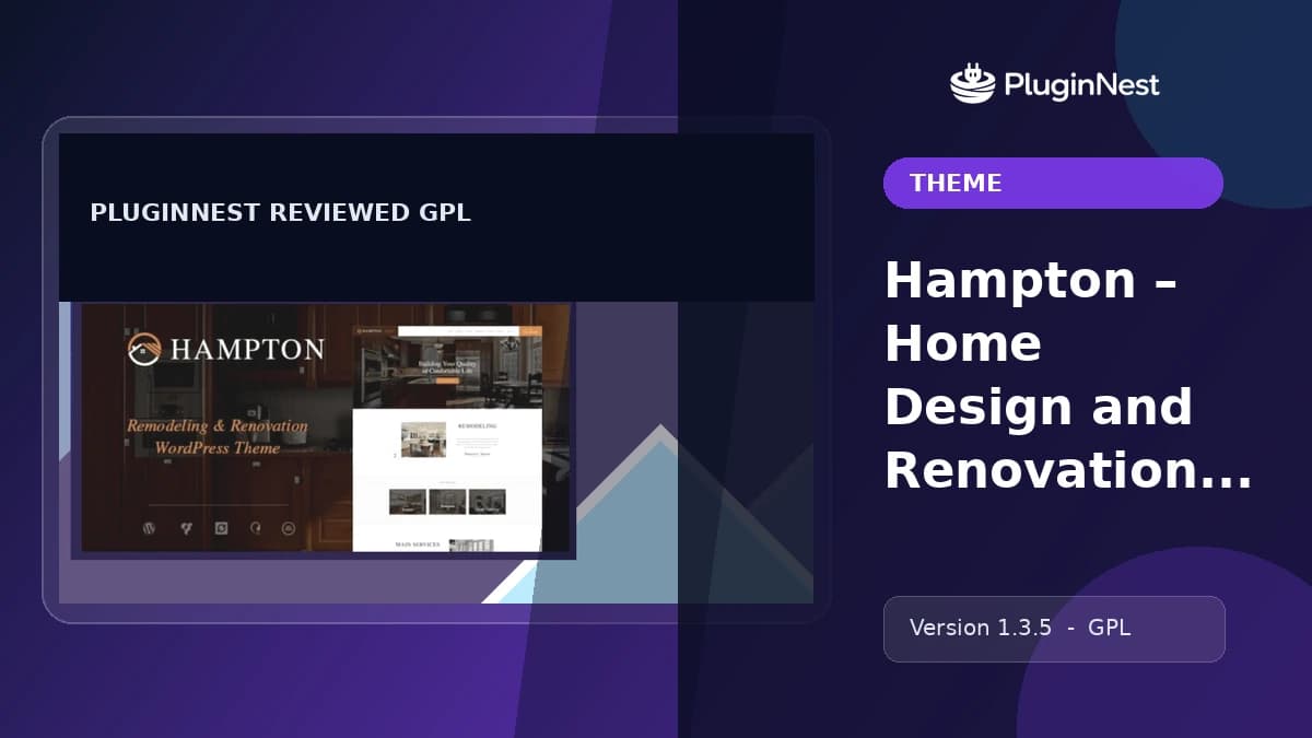 Hampton – Home Design and Renovation WordPress Theme product cover