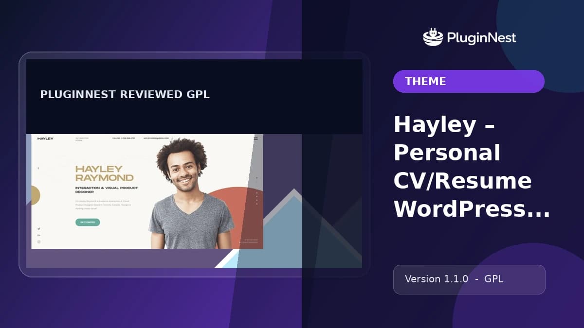 Hayley – Personal CV/Resume WordPress Theme product cover