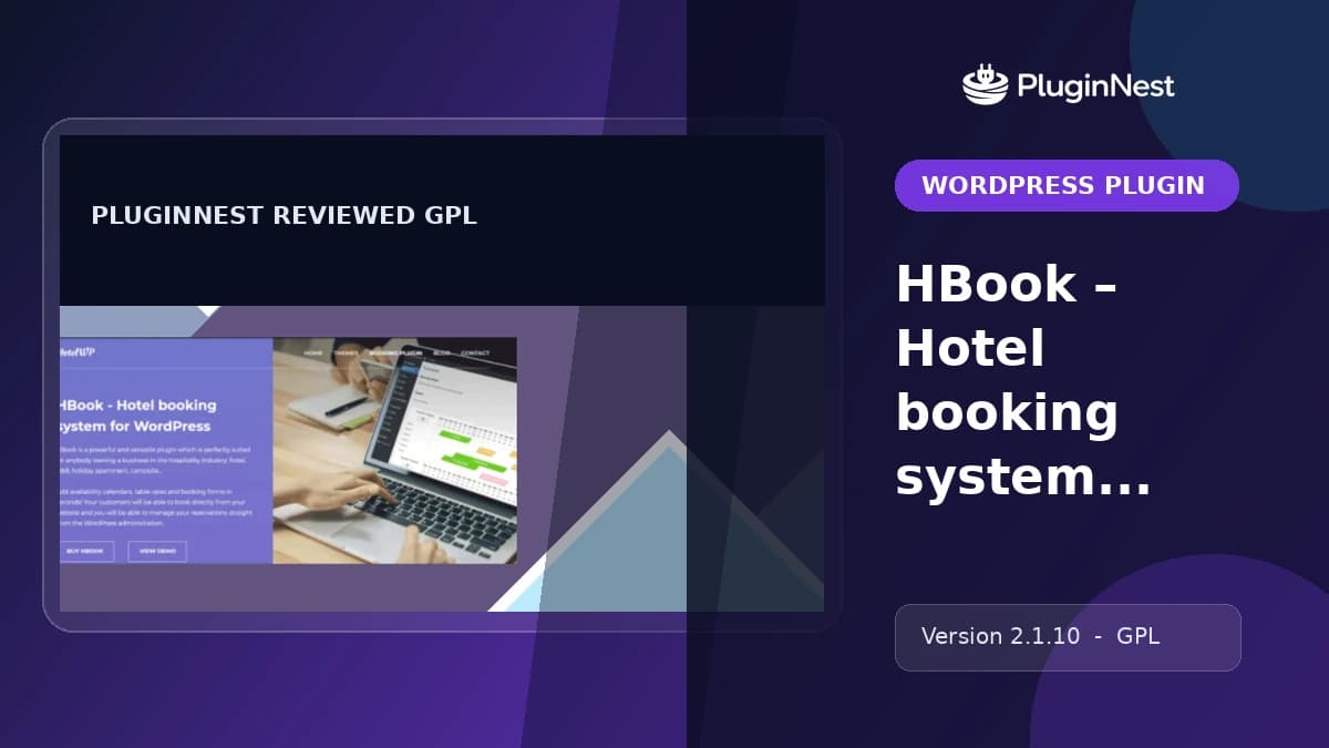 HBook – Hotel booking system – WordPress Plugin product cover