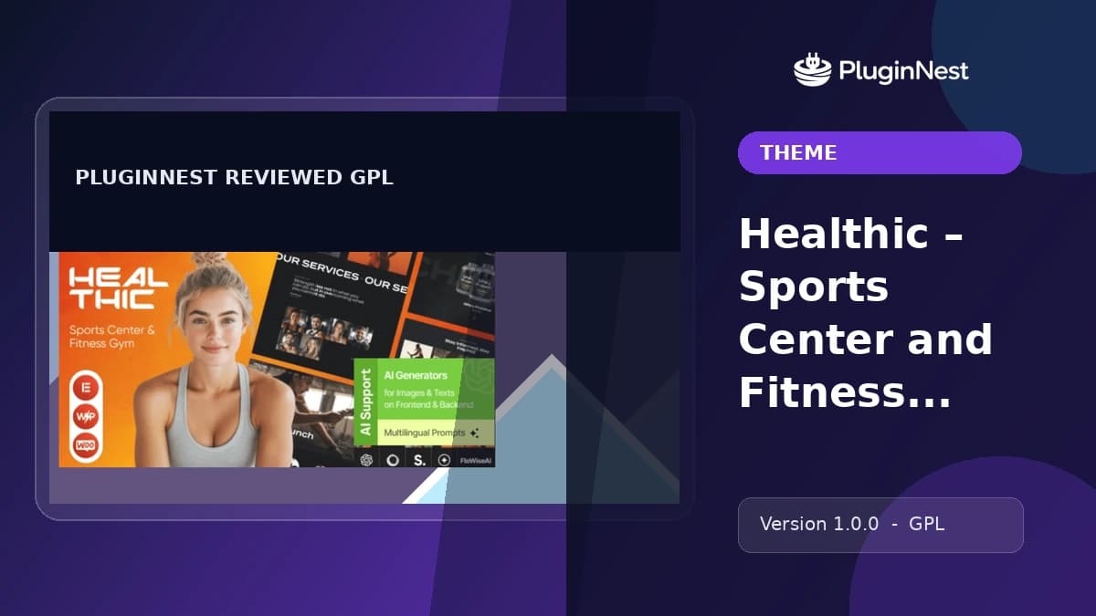 Healthic – Sports Center and Fitness Gym WordPress Theme product cover
