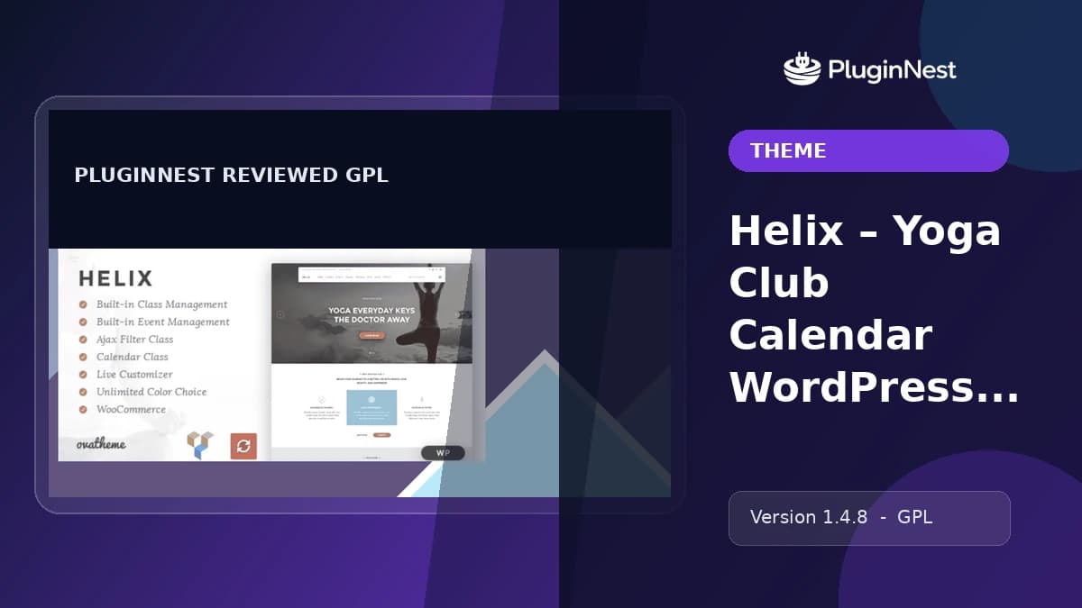Helix – Yoga Club Calendar WordPress Theme product cover