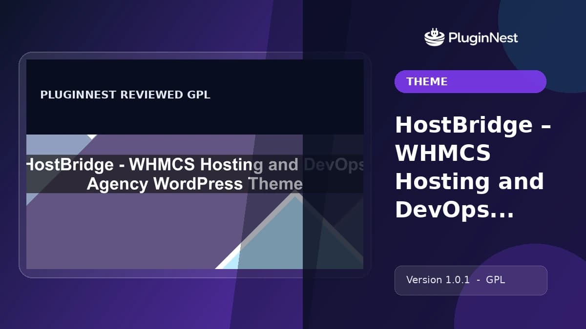 HostBridge – WHMCS Hosting and DevOps Agency WordPress Theme product cover