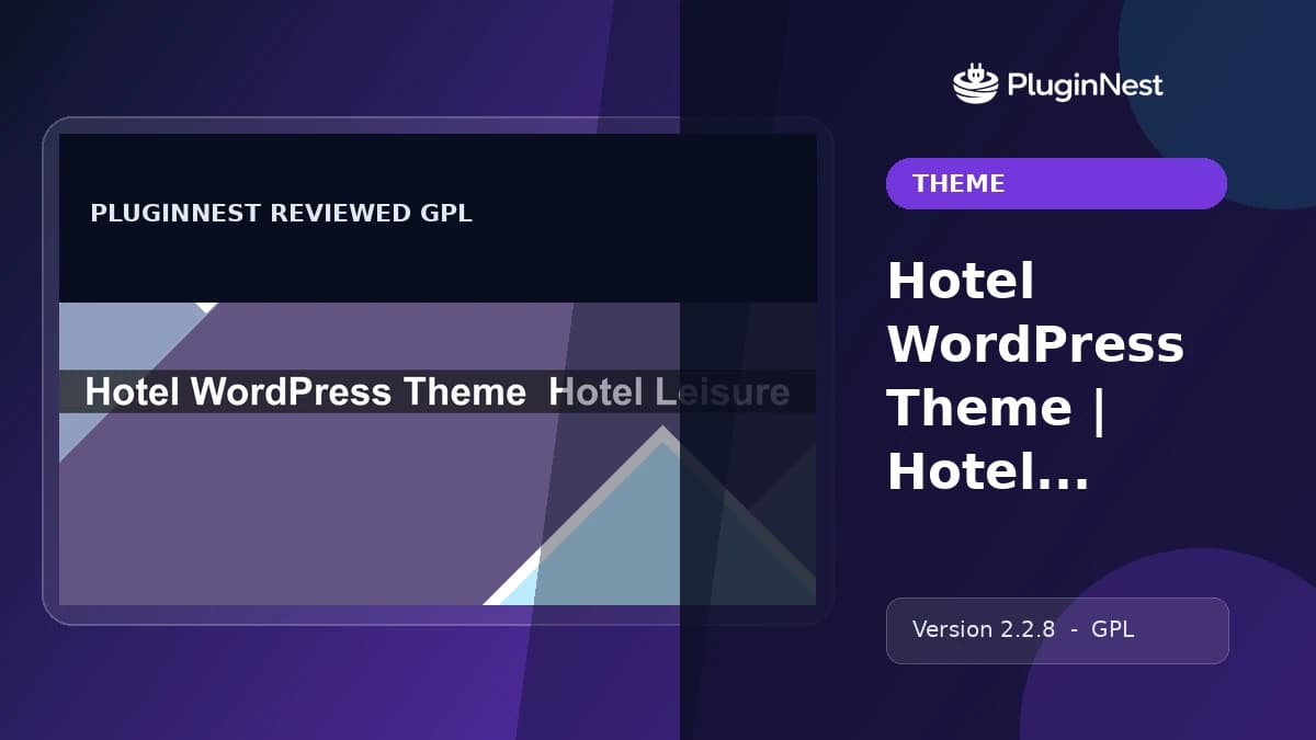 Hotel WordPress Theme | Hotel Leisure product cover