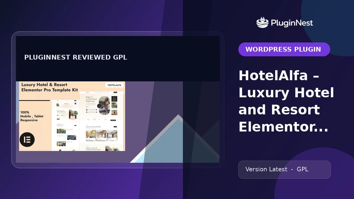 HotelAlfa – Luxury Hotel and Resort Elementor Pro Template Kit product cover