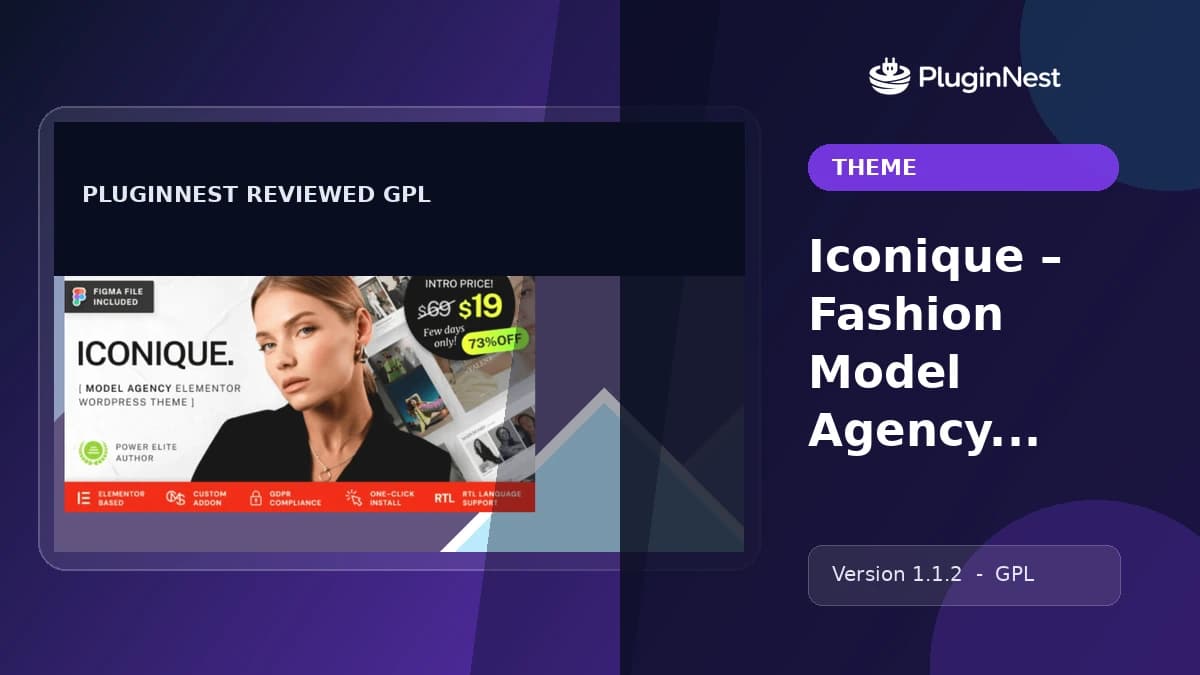 Iconique – Fashion Model Agency WordPress Theme product cover